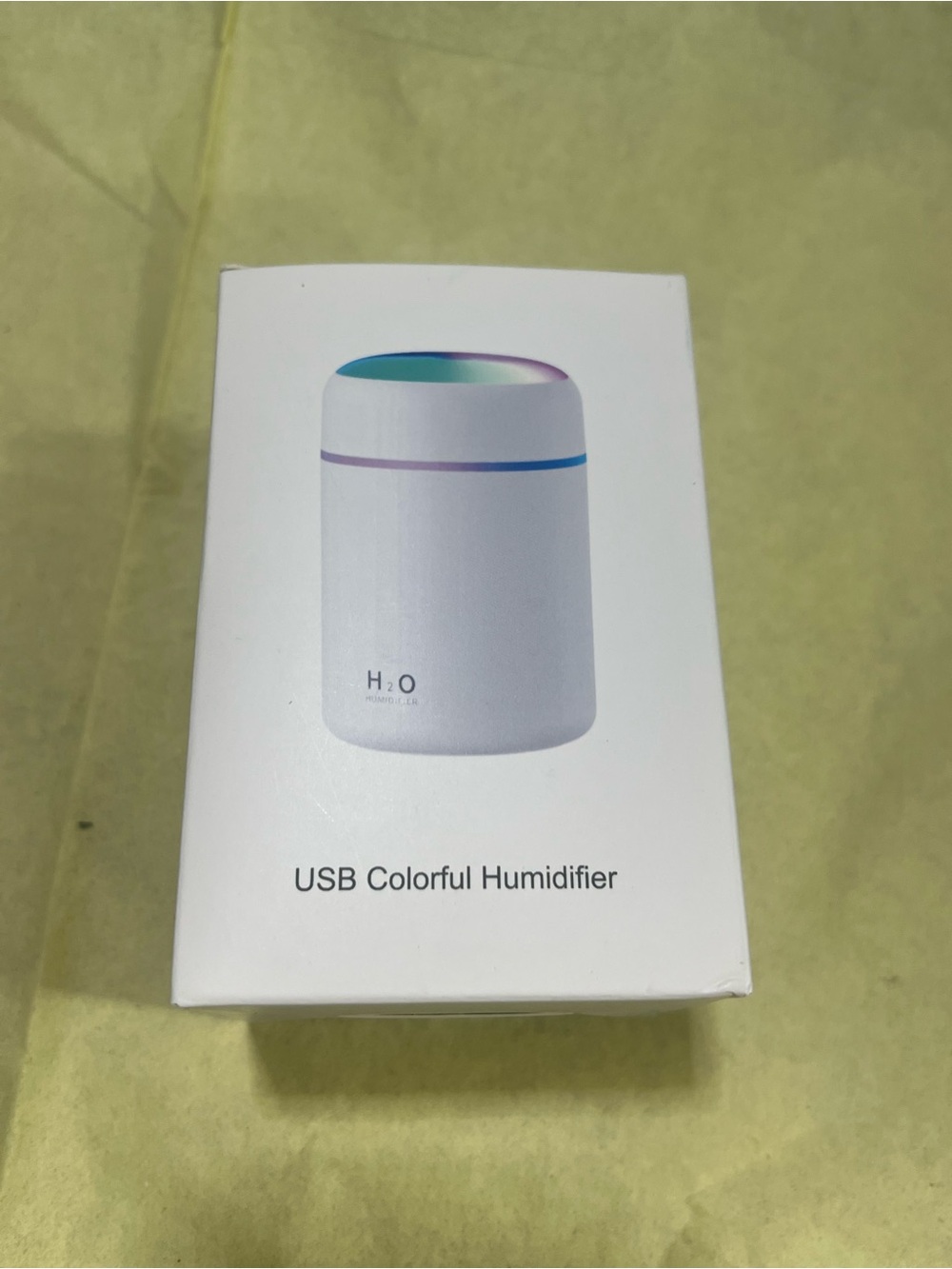 USB Colorful Humidifier - White with Rainbow Accent